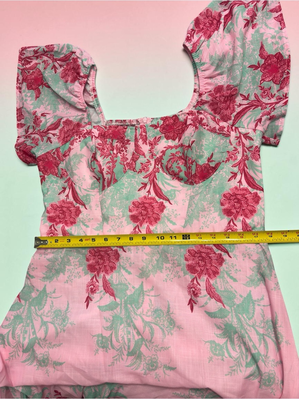 Size 12 Floral Pink Square-Neck Maxi Dress - Picture 9 of 10